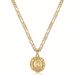 Wind English Letter Circular Hollow Flower Necklace For Women NK3:1 Chain Color Preservation Electroplating_ipsvogv.com