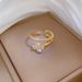 【 Real Gold 】 Lucky Flower Full Diamond With Adjustable Opening, Simple Handmade Ring, Couple's Pair Ring_ipsvogv.com