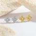 hot selling thread flower rotating earrings Korean lucky clover necklace set four leaf clover earrings_ipsvogv.com