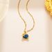 New Blue Diamond Planet Necklace, Titanium Steel, Simple Elegant Korean Edition, Versatile, Trendy Internet Celebrity,_ipsvogv.com
