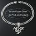 Hip Hop Alloy New NEVER GIVE UP Letter Full Diamond Pendant Cuban Necklace_ipsvogv.com