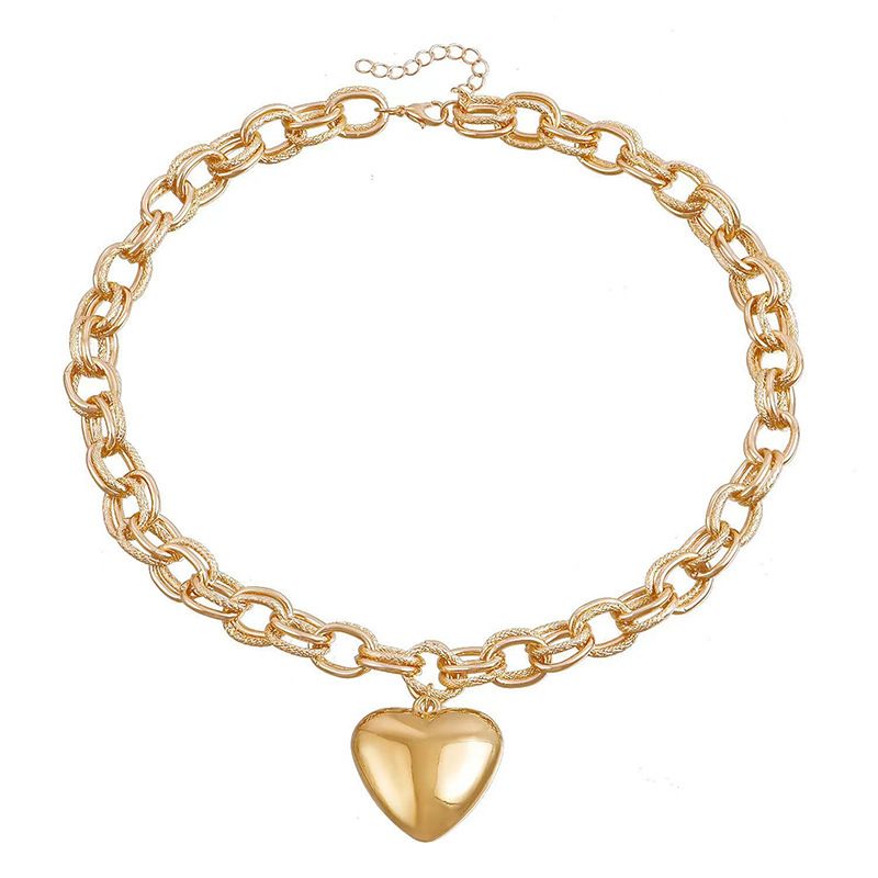 Cold Wind Jewelry, Hollowed Out Rough O-shaped Necklace, Exaggerated Love Pendant, Niche Accessory_ipsvogv.com