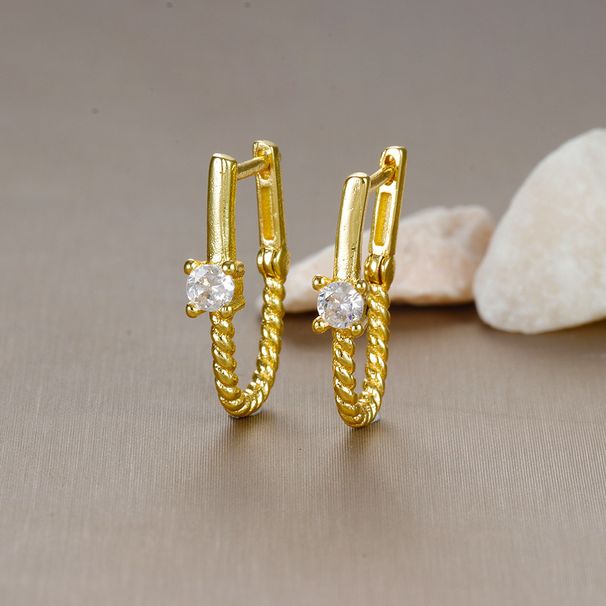 Women's Jewelry U Shaped Geometric Earrings Fashionable And Versatile Twisted Rope Retro Earrings Ear Buckles Ear Jewelry_ipsvogv.com