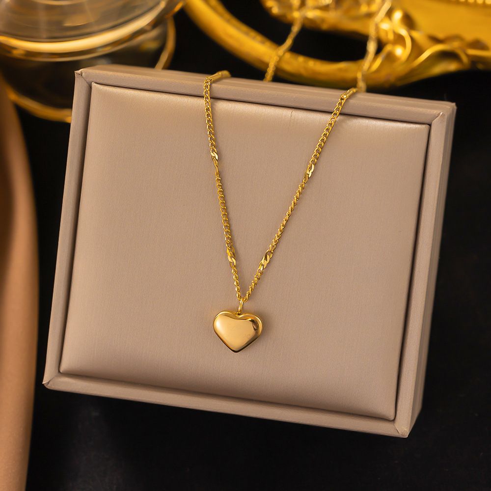 Japanese And Korean Temperament Love Pendant Necklace, Women's Fashion Design, Titanium Steel Jewelry, Gold Lock Bone_ipsvogv.com