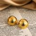 Fashionable Temperament Exaggerated Minimalist Style Three Dimensional Sphere Metal Earrings Irregular Stainless Steel Earrings_ipsvogv.com