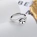 Yun Chaoxuan S Pure Silver Brushe Roun Ball Korean Version East Gate Light Luxury Ajustable Inex Finger Ring_ipsvogv.com