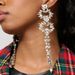 New Geometric Round Ear Clips Women's Pierced Tassel Earrings Versatile Rhinestone Earrings Earrings_ipsvogv.com