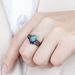 Sanjie's New RING Alloy Inlaid Turquoise Electroplated Gun Black Women's Engagement Ring_ipsvogv.com