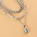 Jewelry Fashion Hip Hop Thick Chain Necklace Punk Retro Lock Pendant Necklace Female_ipsvogv.com