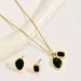American style light luxury earring necklace set, simple fashionable, inlaid with turquoise earrings, versatile and long_ipsvogv.com
