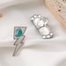 Bohemian Style Turquoise Lightning Shaped 2-piece Set Ring_ipsvogv.com