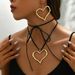 Fashion OL Love Necklace Earring Set for Women, Simple and Versatile, Heart shaped Metal, Niche Design, Neck Chain_ipsvogv.com