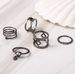 Creative Black Minimalist Multi-layer Spring 5-piece Set With Diamond Ring Accessories_ipsvogv.com