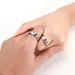 Men And Women's Jewelry Stainless Steel Sweet Half Peach Heart Diamond Couple Ring Personality Brushed Jewelry Can Be Engraved_ipsvogv.com