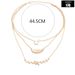 New Bohemian Fashion Droplet Egg White Stone Branch Leaf Half Round Three Layer Necklace_ipsvogv.com