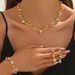 2024 Winter Korean Style Fashion Luxury Diamond-Studded Leaf Flower Shaped Necklace, Earrings, And Bracelet Set_ipsvogv.com