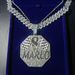 Jewelry Inlaid Diamond Octagon Enamel Letter Pendant Accessories Hip Hop Men's Necklace_ipsvogv.com