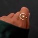 S925 Sterling Silver Ring Female Internet Celebrity Moon Star Crescent Diamond Fashion Advanced Ring_ipsvogv.com