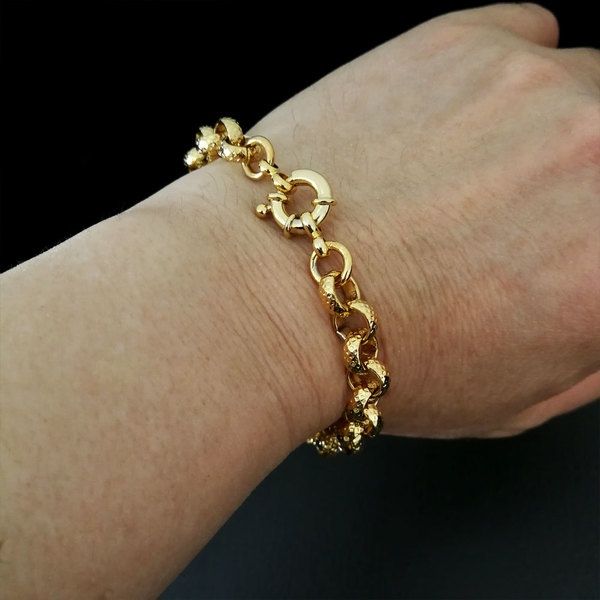 Belcher Bolt Link Mens Womens Solid Bracelet Gift in 18-24cm Length_ipsvogv.com