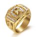 Men's Jewelry Popular Hip Hop HIPHOP Jewelry Titanium Steel Gold Plated Diamond Horse Head Men's Ring_ipsvogv.com