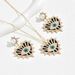 Hip Hop Women's Necklace Small and Popular Devil's Eye Set with Diamond Design Earrings, Long Chain_ipsvogv.com