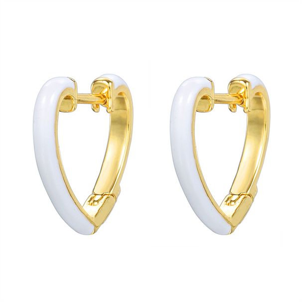 Unisex Hot Selling Trend Light Luxury Hong Kong Style Red Heart Earrings For Women Simple Design Copper Plated Real Gold Drop Earrings Ear Buckles_ipsvogv.com