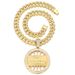 Jewelry hip hop Da Vinci round pendant with diamond personality Cuban chain accessories_ipsvogv.com
