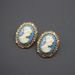 Women's Earrings single retro vintage medieval exaggerated style Cameo palace baroque western antique earrings_ipsvogv.com