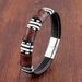 Stainless Steel Cord Jewelry Fashion Woven Leather Bracelet Men's New Tiger Eye Stone Accessories_ipsvogv.com