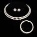 New Bride Luxurious Women's Double Row Large Mercury Color Choker Bracelet Earrings 3-Piece Set_ipsvogv.com