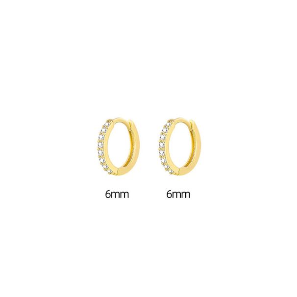 Ear Clasps Korean Version Simple Row Diamond Zircon Earrings Women's Small Fresh Round Small Ear Bone Nails_ipsvogv.com