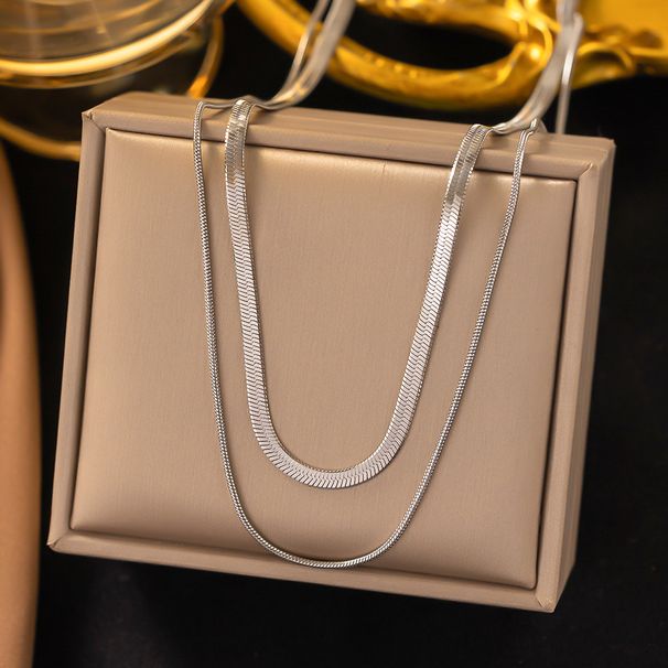 Minimalist Collarbone Necklace, Female Ins, Hip-hop Trend, Cool Style, Niche, Double-layer Gold Snake Bone C, Neck_ipsvogv.com