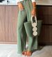 Women's Clothing spring and autumn new printed long sleeved single breasted trousers suit INS casual loose two piece suit_ipsvogv.com