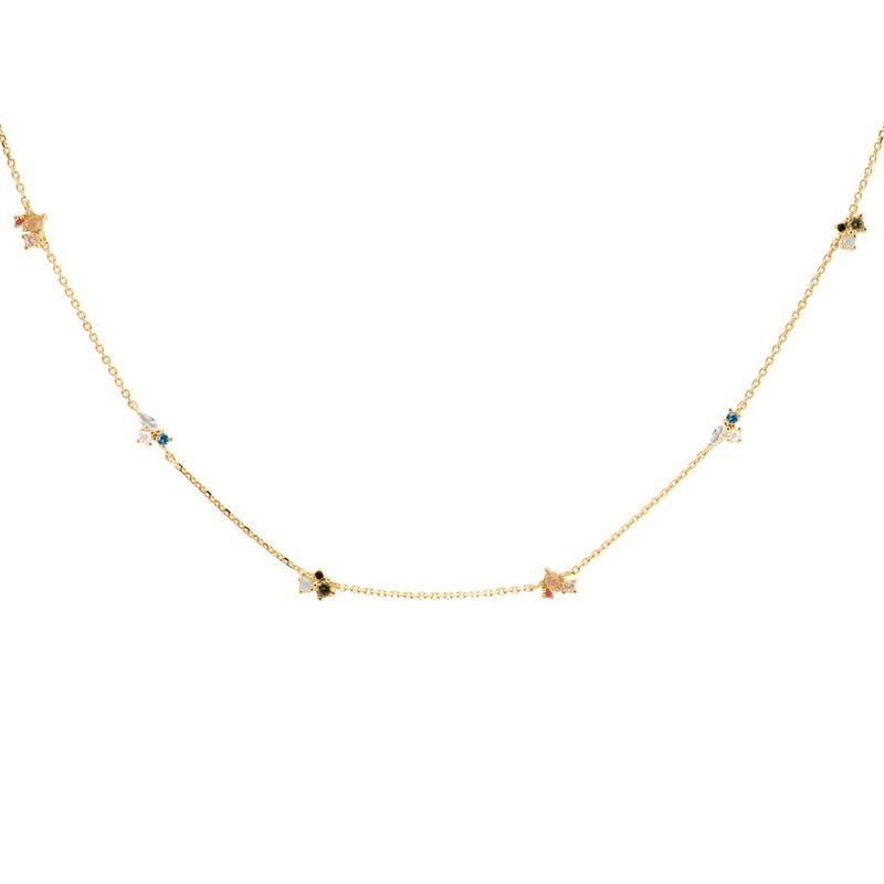 New Instagram Spanish Light Luxury Pure Silver Colored Diamond Star Necklace With Versatile Female Style_ipsvogv.com