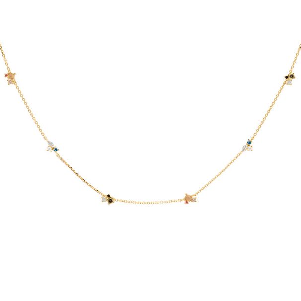 New Instagram Spanish Light Luxury Pure Silver Colored Diamond Star Necklace With Versatile Female Style_ipsvogv.com