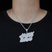 Men's Hustle Hard Pendant Necklace With Zircon Stones - Stylish Letter Design For Trendy Look - Adjustable Chain 51-80cm (Silver/Gold) Zircon Necklace_ipsvogv.com