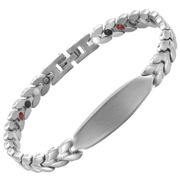 Simple wheat ear men's titanium steel bracelet jewelry anti static negative ion bracelet women's magnetic therapy bracelet_ipsvogv.com