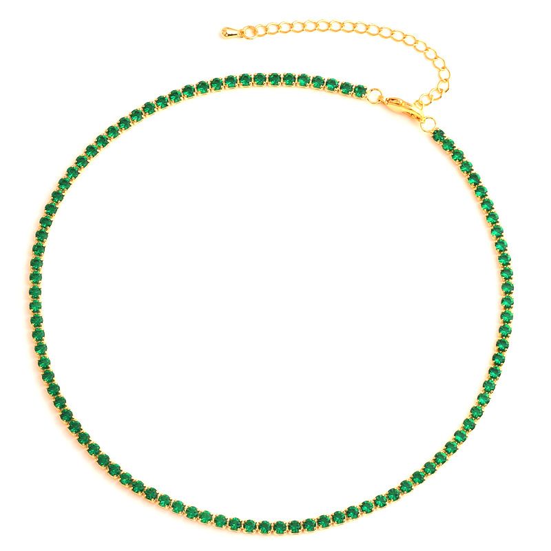 Trendy Hip-Hop Zircon For Women Ins Style Full Diamond Tennis Chain Hot Girl Choker Necklace_ipsvogv.com
