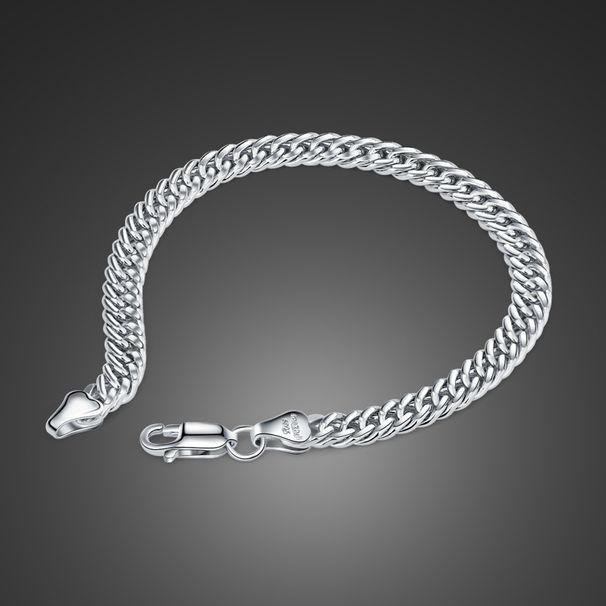 S Silver Bracelet Men's Cool Fashion 6MM Horsewhip Chain Jewelry Rock Hip Hop Trendy Men_ipsvogv.com