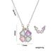 Titanium Steel Colorful Four Leaf Grass Accessories New Product Women's Versatile Collar Chain Zircon Necklace_ipsvogv.com