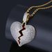 Men's Jewelry Personality Hot Style Broken Heart Shape Broken Heart Male And Female Couple Pendant Full Zircon Hip Hop Necklace_ipsvogv.com
