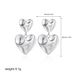 Women’s Jewelry Set Fashion Niche High End Temperament Fashion Earrings Irregular Folds Texture Double Heart Earrings For Women_ipsvogv.com