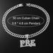 Hot selling full diamond letter PRE pendant necklace with men's punk style Cuban chain and personalized accessories_ipsvogv.com