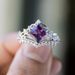 Light Luxury Princess Crown Silver Jewelry Inlaid Purple Diamond Ring Female_ipsvogv.com