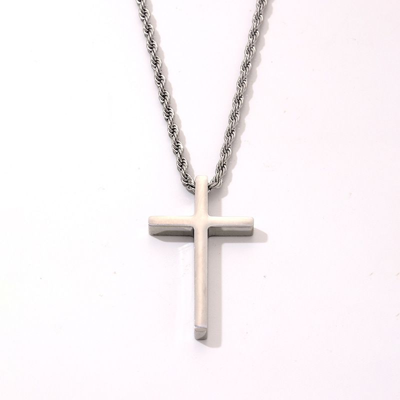 Hip-Hop Cross 304 Stainless Steel Plating Gold Plated Silver Plated Men's Pendant Necklace_ipsvogv.com
