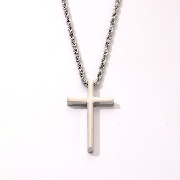 Hip-Hop Cross 304 Stainless Steel Plating Gold Plated Silver Plated Men's Pendant Necklace_ipsvogv.com