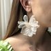 2E4472 Vacation Immortal Fabric Big Petal Flower Forest Female Korean Style Fresh Earrings_ipsvogv.com