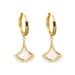 Fan-shaped Natural Shell Inlaid Small Skirt Earrings Women's High Quality High-grade Temperament_ipsvogv.com