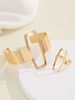 Yuwen Fashion And Jewelry Set Line Shape Grid Hollow Gold-Plated Ring Bracelet_ipsvogv.com