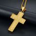 New Hip-Hop Jewelry Titanium Steel Gold-Plated Diamond-Studded Cross Pendant Necklace_ipsvogv.com